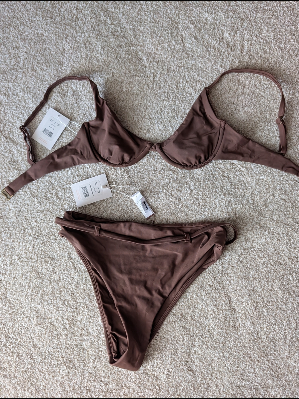 Andie Brown Underwire Bikini Set - Chocolate Two-Piece Swim